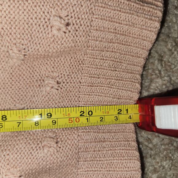 Vntg Jill By Jill Stuart Blush Pink Polka Dot Sweater With Black Ribbon Tie Sz M - Picture 6 of 6